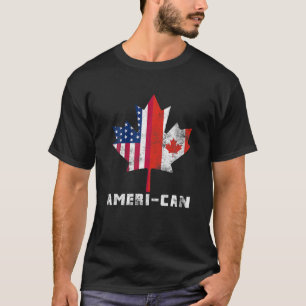 T-shirt Drapeau canadien américain Amérique Canada Patriot
