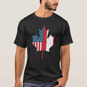 T-shirt Drapeau canadien américain Canada racines américai