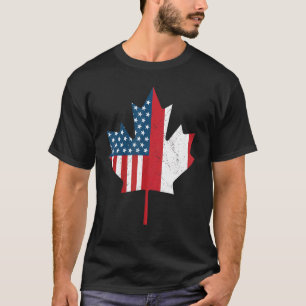 T-shirt Drapeau canadien américain Canada racines américai