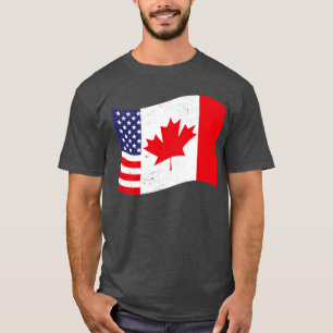 T-shirt Drapeau canadien américain Maple Leaf Canada