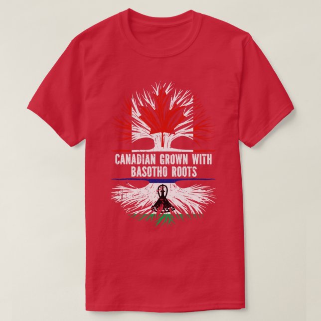T-shirt Drapeau canadien avec Basotho Roots Canada (Design devant)