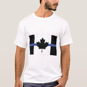 T-shirt Drapeau canadien avec ligne bleue, Ligne bleue min