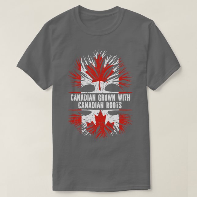 T-shirt Drapeau canadien avec racines canadiennes Canada (Design devant)