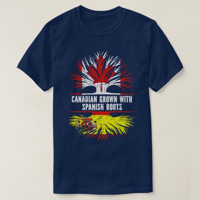 T-shirt Drapeau canadien avec racines espagnoles Canada (Design devant)