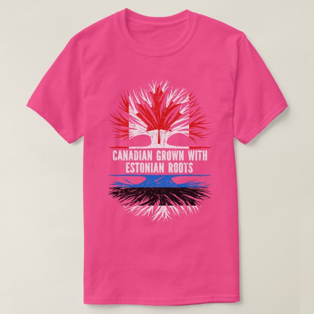 T-shirt Drapeau canadien avec racines estoniennes Canada (Design devant)
