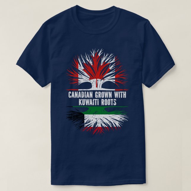 T-shirt Drapeau canadien avec racines koweïtiennes Canada (Design devant)