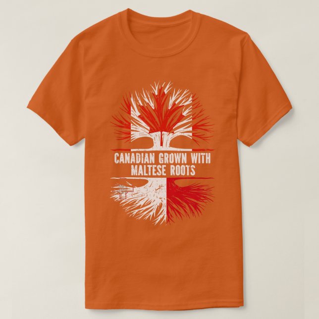 T-shirt Drapeau canadien avec racines maltaises Canada (Design devant)