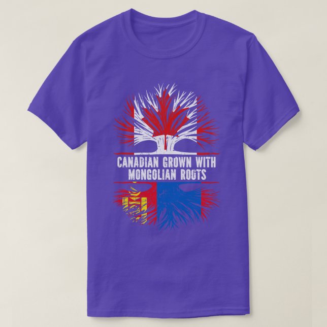 T-shirt Drapeau canadien avec racines mongoles Canada (Design devant)