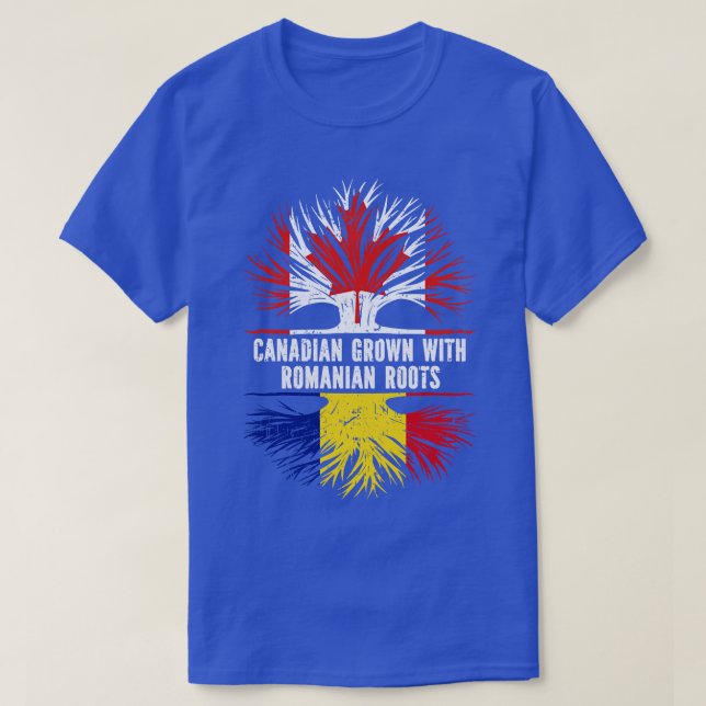 T-shirt Drapeau canadien avec racines roumaines Canada (Design devant)
