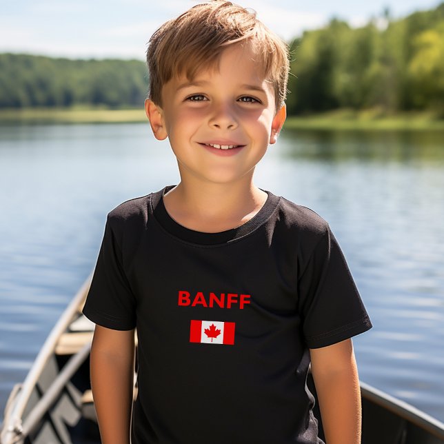 T-shirt Drapeau canadien Banff Couleur foncée (Créateur téléchargé)