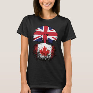 T-shirt drapeau canadien britannique des racines de l'arbr