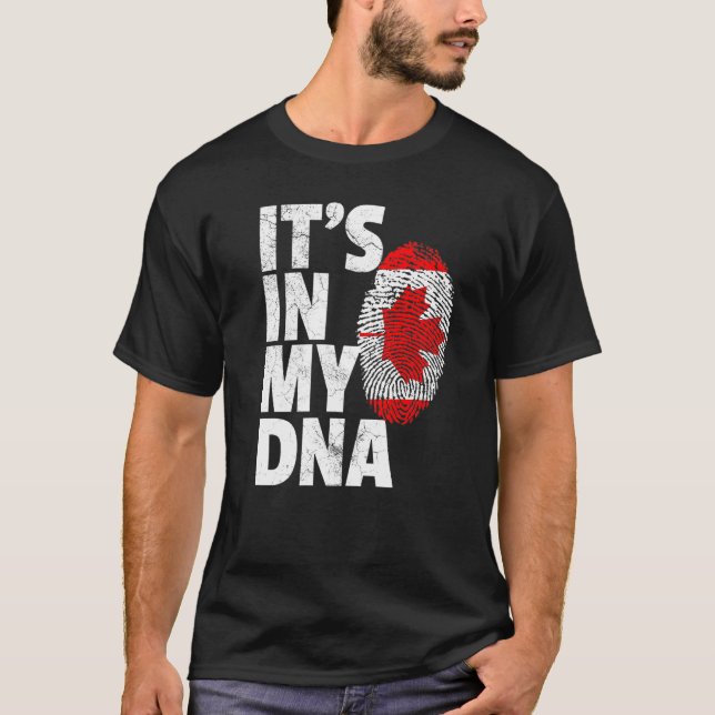 T-shirt Drapeau canadien C'est dans mon Adn Noël Cou (Devant)