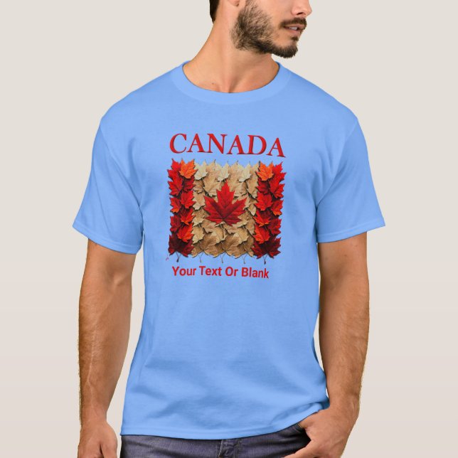 T-shirt Drapeau canadien de la feuille d'érable d'automne (Devant)