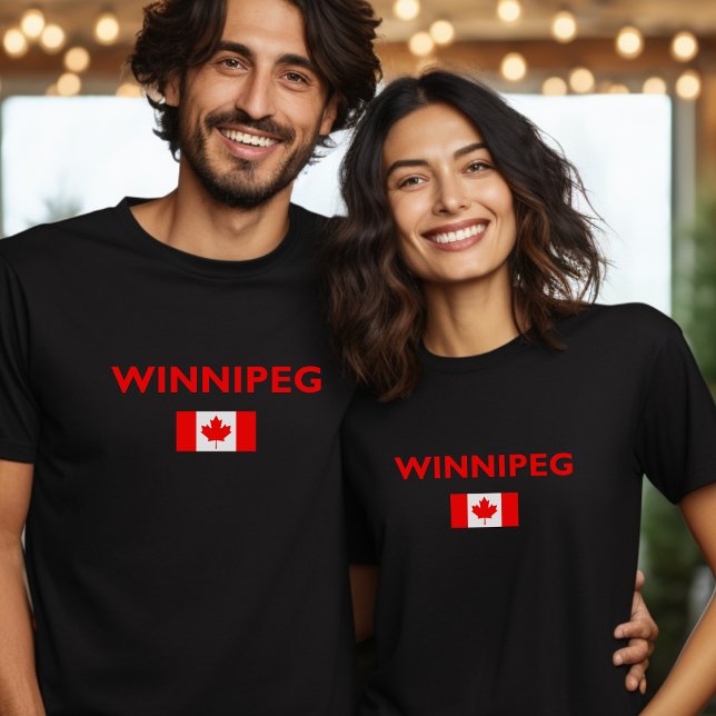 T-shirt Drapeau canadien de Winnipeg Canada couleur foncée (Créateur téléchargé)