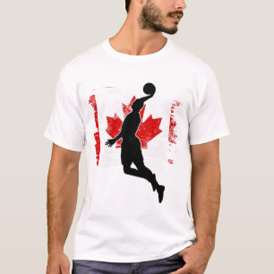 T-shirt Drapeau canadien du Canada de basket-ball trempant