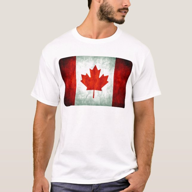 T-shirt Drapeau canadien en détresse (Devant)