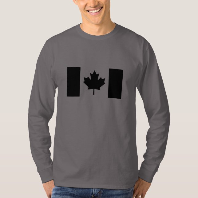 T-shirt Drapeau canadien en noir (Devant)