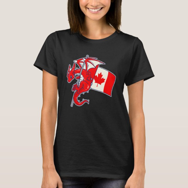 T-shirt Drapeau canadien Epic Dragon With Canada (Devant)