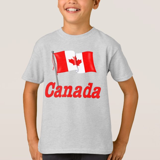 T-shirt Drapeau canadien et texte (Devant)