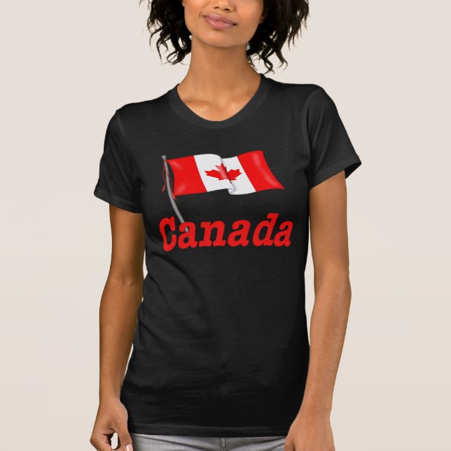 T-shirt Drapeau canadien et texte (Devant)