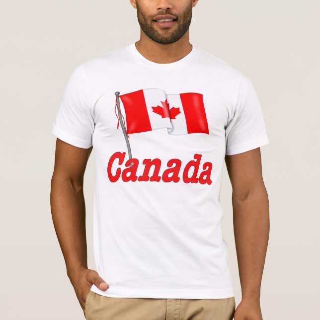 T-shirt Drapeau canadien et texte (Devant)