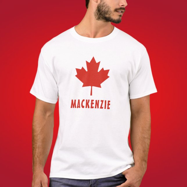 T-shirt Drapeau canadien Feuille d'érable rouge Canada Nom (Créateur téléchargé)