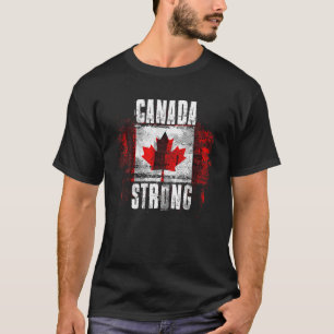 T-shirt Drapeau canadien fort en détresse Fierté canadienn