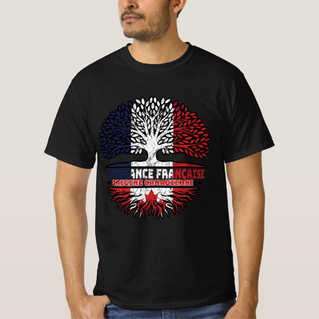 T-shirt drapeau canadien France Arbre (Devant)