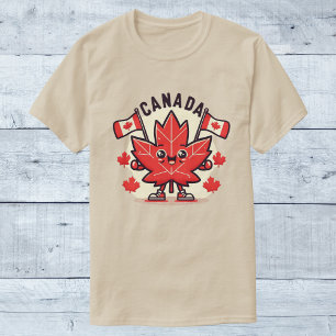T-shirt Drapeau canadien joyeux Feuille d'érable