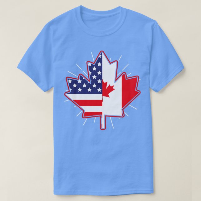 T-shirt Drapeau canadien Maple Leaf américain États-Unis C (Design devant)