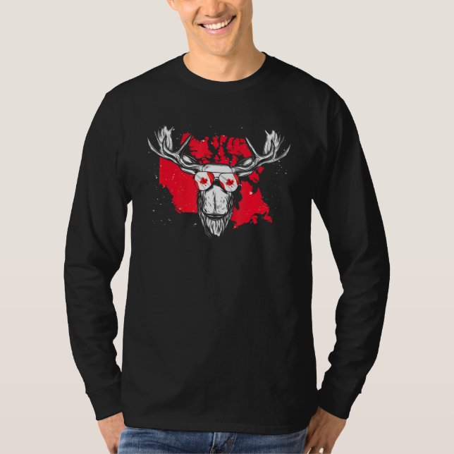 T-shirt Drapeau canadien Maple Leaf Moose Animal Cool Cana (Devant)
