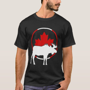 T-shirt Drapeau canadien Maple Leaf Moose Antlers Animal C