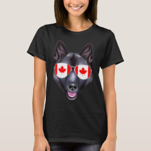 T-shirt Drapeau canadien Norvégien Elkhound Dog Canada Poc