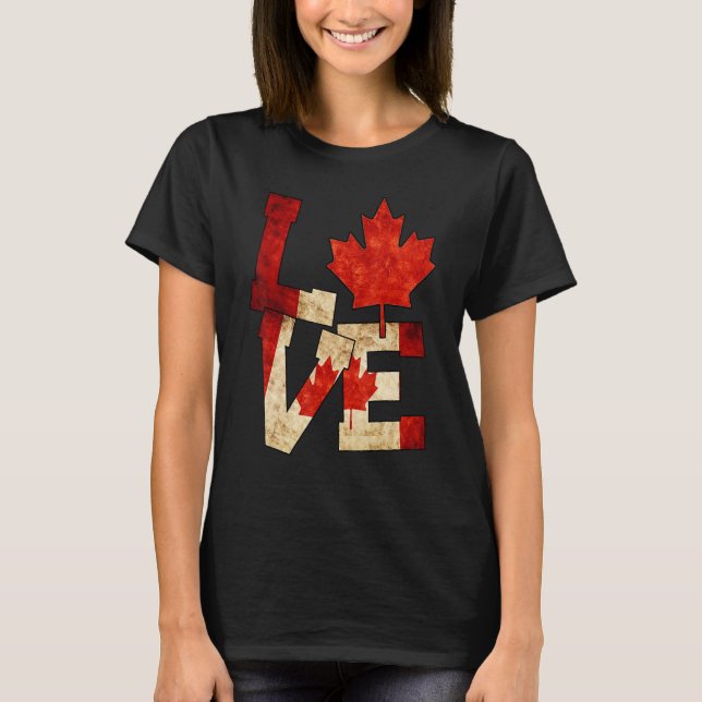 T-shirt Drapeau canadien patriotique Canada Love Maple Lea (Devant)