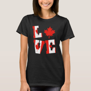 T-shirt Drapeau canadien patriotique Canada Love Maple Lea