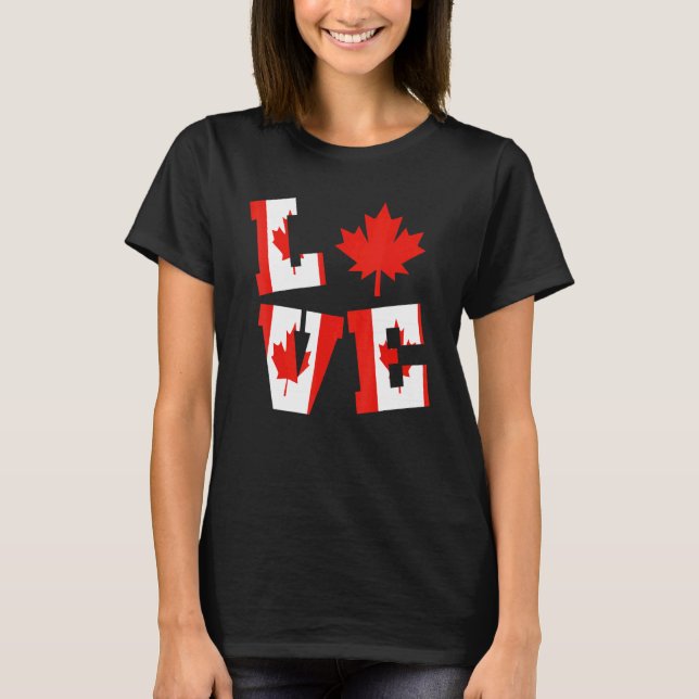 T-shirt Drapeau canadien patriotique Canada Love Maple Lea (Devant)