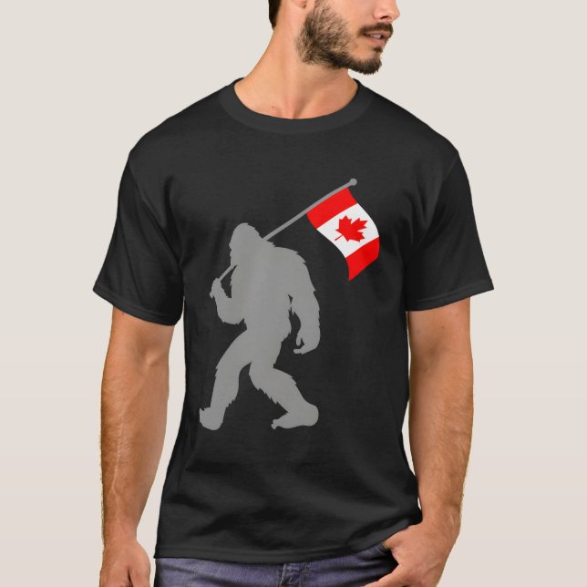 T-shirt Drapeau canadien sur drapeau canadien (Devant)