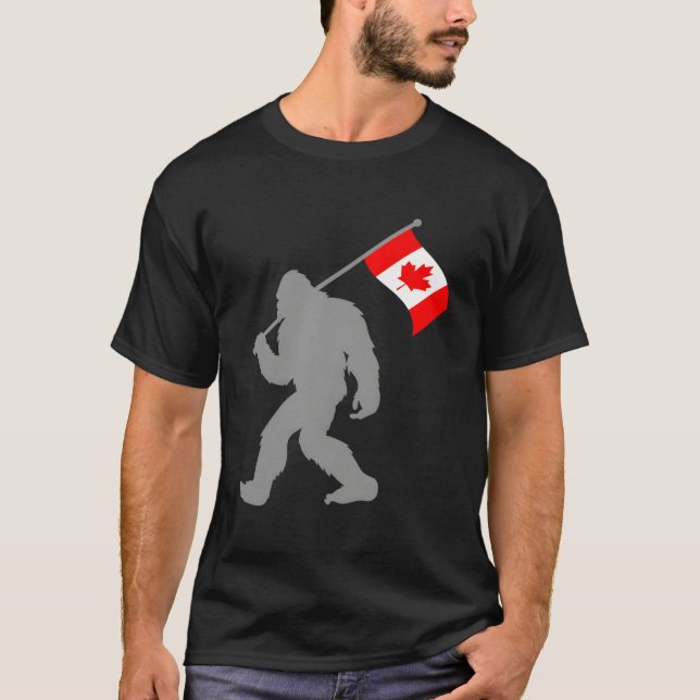 T-shirt Drapeau canadien sur drapeau canadien (Devant)