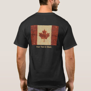 T-shirt Drapeau Canadien Sur L'Écorce De Birch Intérieur