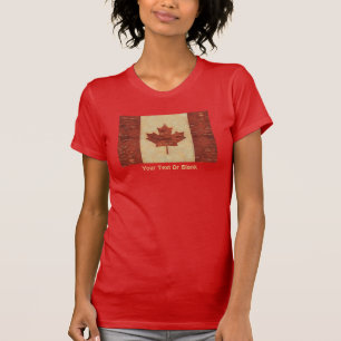 T-shirt Drapeau Canadien Sur L'Écorce De Birch Intérieur