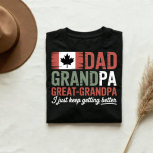 T-shirt Drapeau canadien vintage Papa Arrière-grand-père