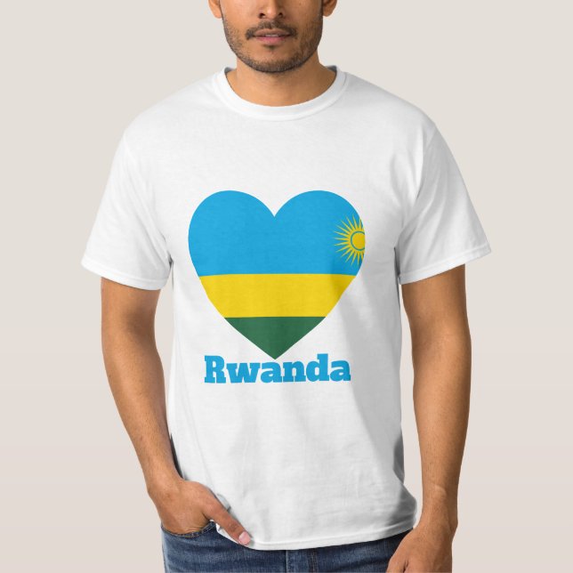 T-shirt Drapeau cardiaque au Rwanda (Devant)