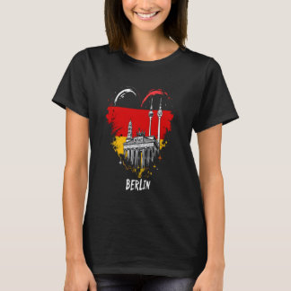 T-shirt Drapeau cardiaque Berlin Allemagne