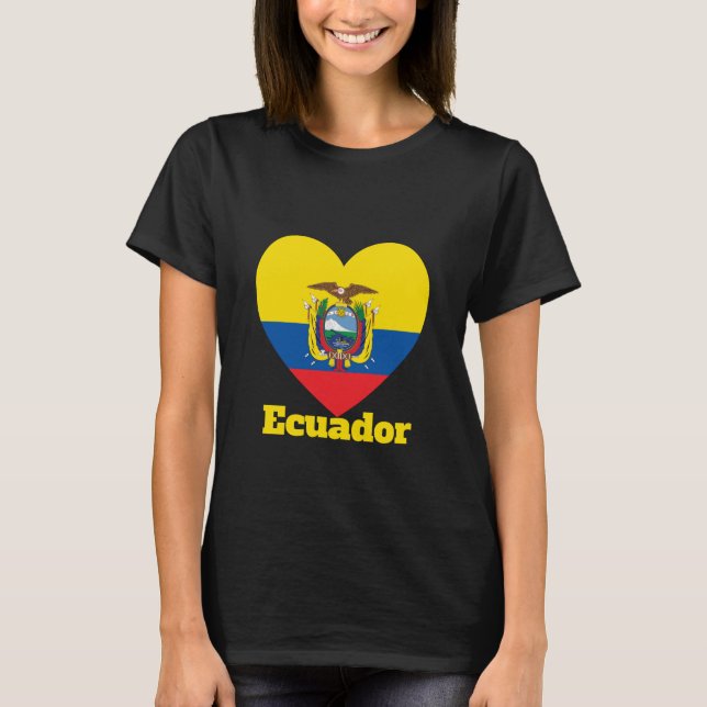 T-shirt Drapeau cardiaque de l'Équateur (Devant)