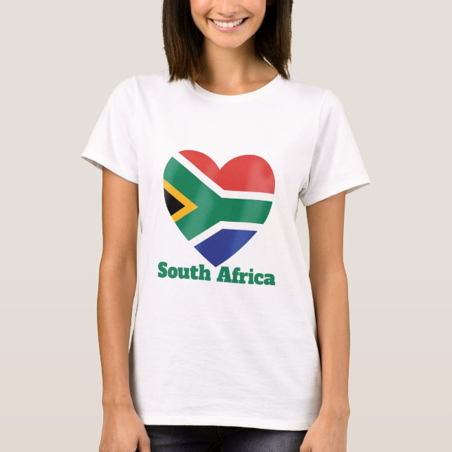 T-shirt Drapeau cardiaque en Afrique du Sud (Devant)