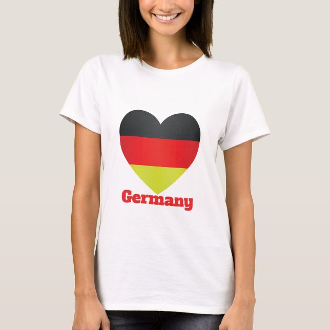 T-shirt Drapeau cardiaque en Allemagne (Devant)