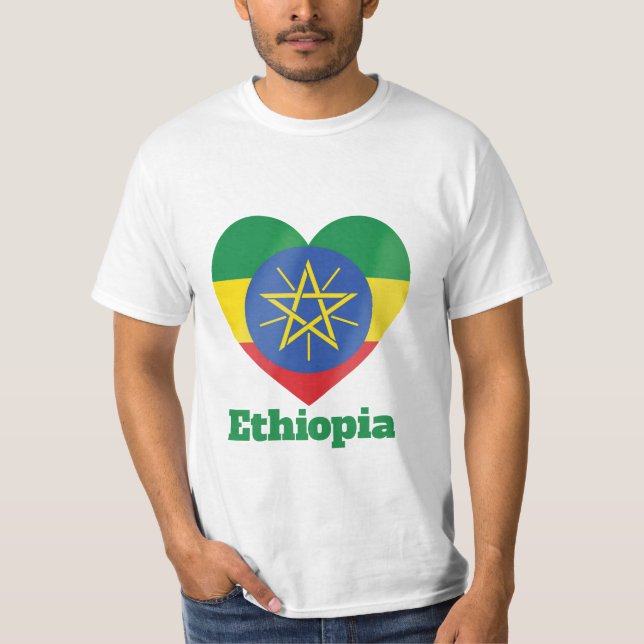 T-shirt Drapeau cardiaque en Éthiopie (Devant)