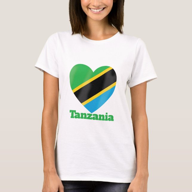 T-shirt Drapeau cardiaque en Tanzanie (Devant)