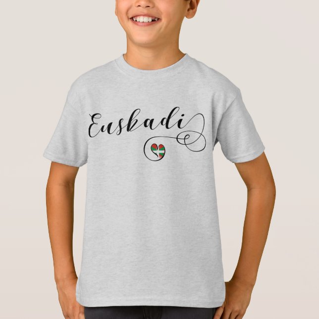 T-shirt Drapeau cardiaque Euskadi, Pays basque (Devant)