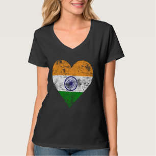 T-shirt Drapeau cardiaque indien Vintage